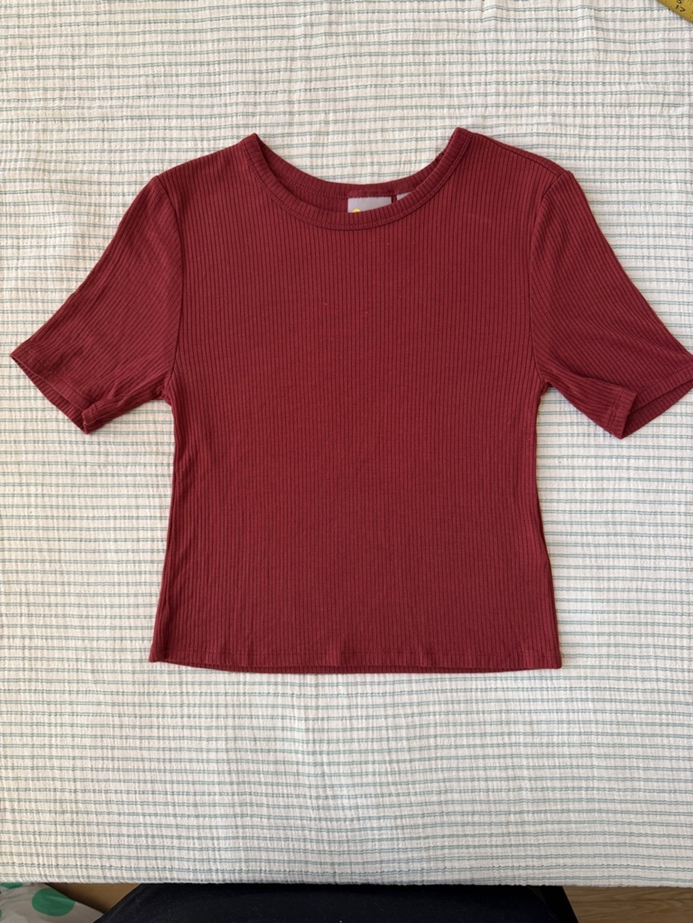 Zella Ribbed Cropped Top Size Small